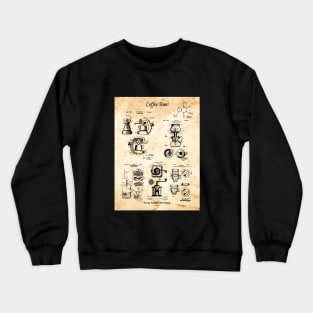 Coffee Addict Gift Patent Art Crewneck Sweatshirt